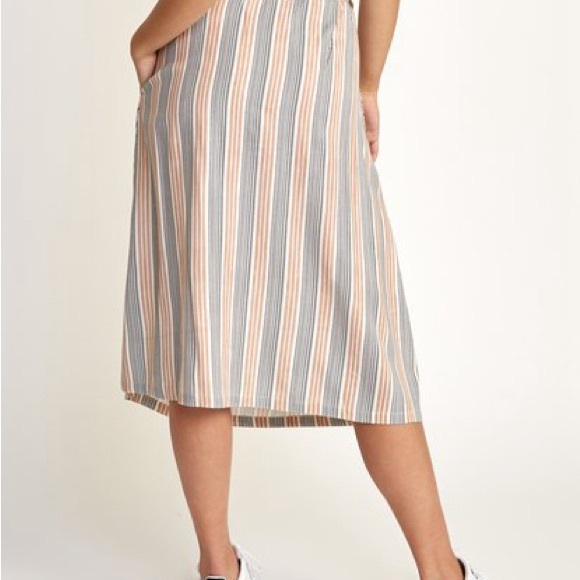 RVCA Oslo Striped Midi Skirt Small - Picture 7 of 7